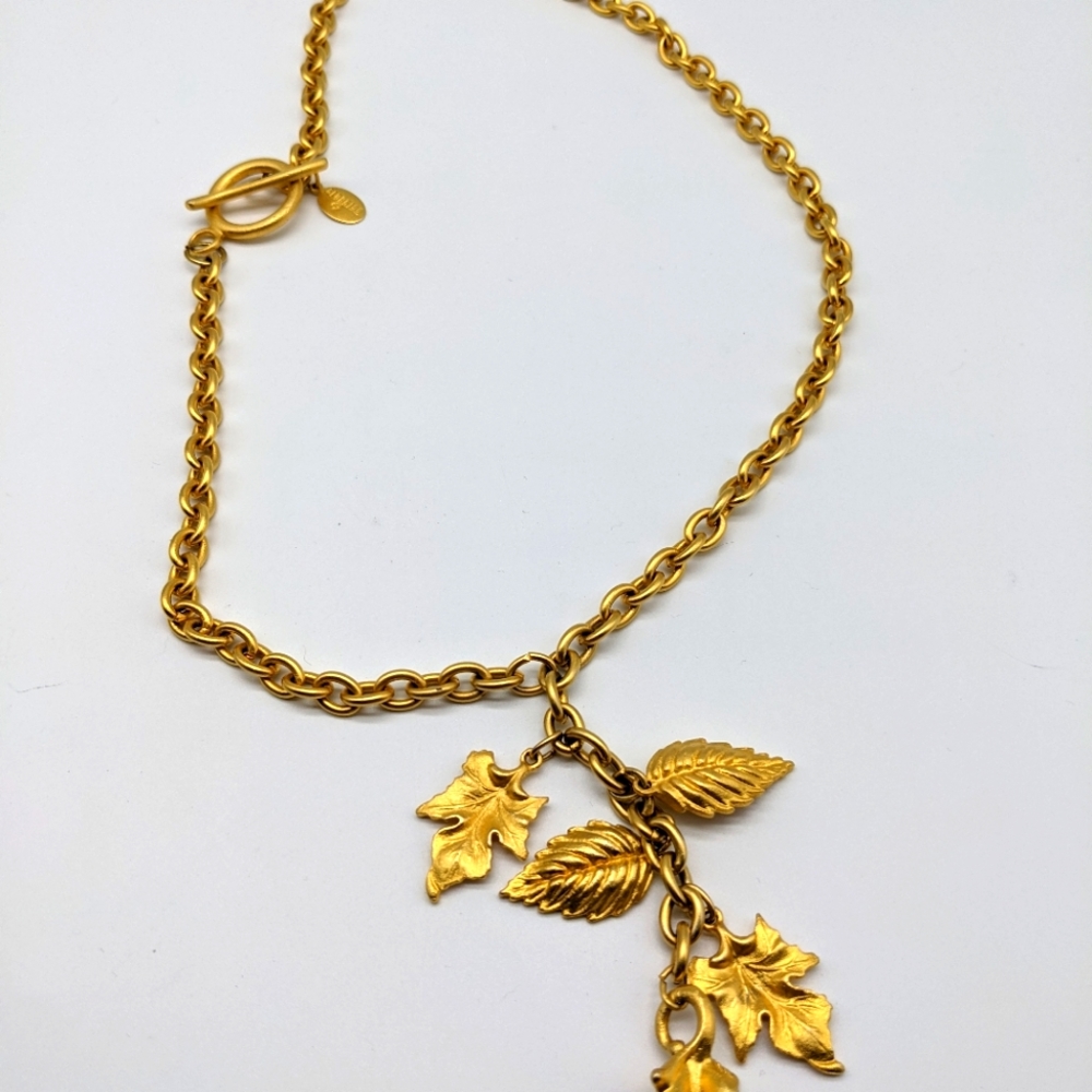 Vintage 90s Brushed Gold Toggle Necklace